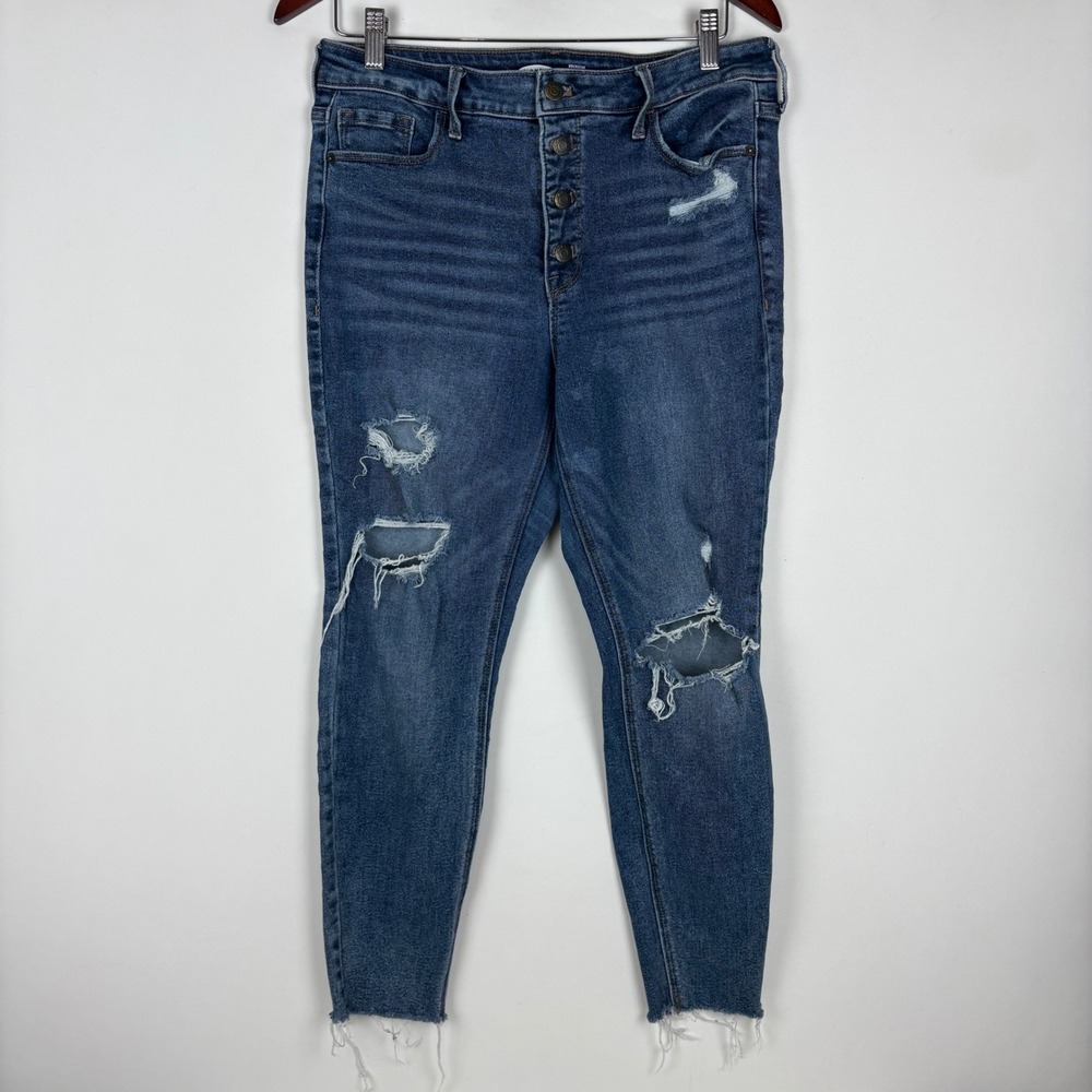 Old Navy Rockstar Super Skinny Jeans Distressed High Rise